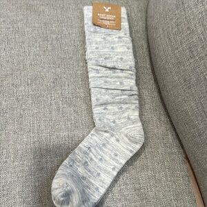 American eagle Gray Boot Socks with silver shimmer polka dots
